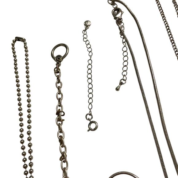 Lot 9 Silver Tone Necklace Various Size Single Toggle Charm Bracelet Extension - Picture 5 of 8